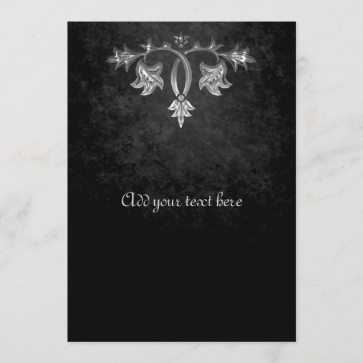 Elegant gothic donker romance bruiloft programma programmakaart (Voorkant)