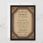 Elegant Gothic en Deco Lijst Cornices Wedding Inv Kaart (Voorkant)