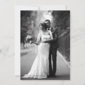 Elegant Gothic Floral Black Wedding Photo Bedankkaart (Achterkant)