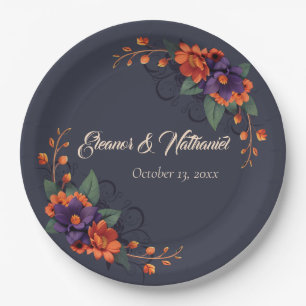 Elegant Gothic Floral Chic Bruiloft Papieren Bordje