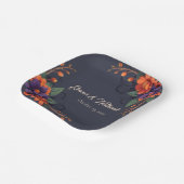 Elegant Gothic Floral Chic Bruiloft Papieren Bordje (Gebogen)