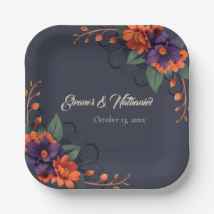 Elegant Gothic Floral Chic Bruiloft Papieren Bordje