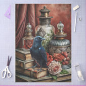  Elegant Gothic Floral & Raven Furniture Decoupage Tissuepapier (Craft)