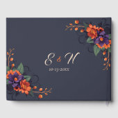 Elegant Gothic Floral Skull Bruiloft Gastenboek (Achterkant)