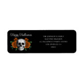 Elegant Gothic Floral Skull Halloween Address Etiket (Voorkant)