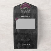 Elegant Gothic Floral Wedding All In One Uitnodiging (Buitenkant)