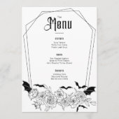 Elegant Gothic Floral Wedding Menu (Voorkant)