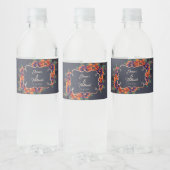 Elegant Gothic Floral Wedding Waterfles Etiket (Flessen)
