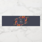 Elegant Gothic Floral Wedding Waterfles Etiket (Enkel label)