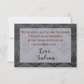 Elegant Gothic Glam Aanvraag Kaart (Achterkant)