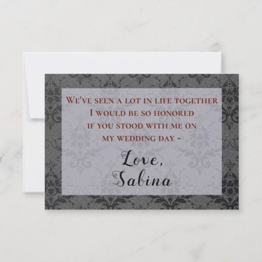 Elegant Gothic Glam Aanvraag Kaart (Achterkant)