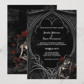 Elegant gothic halloween bruiloft Uitnodiging (Voorkant / Achterkant)
