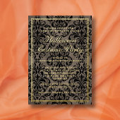 Elegant Gothic Halloween Costume Party Gold Folie Uitnodiging