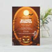Elegant Gothic Halloween Party Invitation Kaart (Staand voorkant)