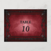 Elegant gothic halloween Table Number Briefkaart (Voorkant)