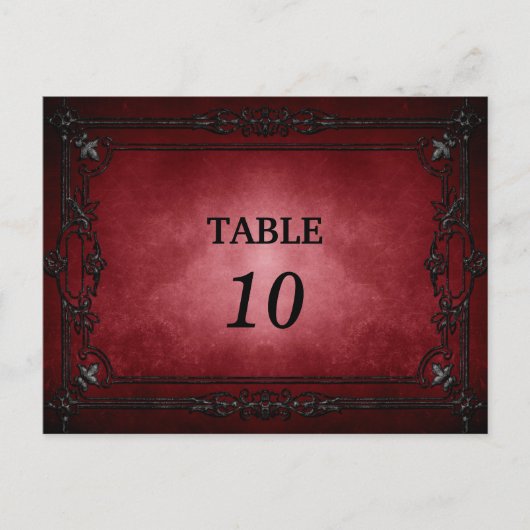 Elegant gothic halloween Table Number Briefkaart (Voorkant)