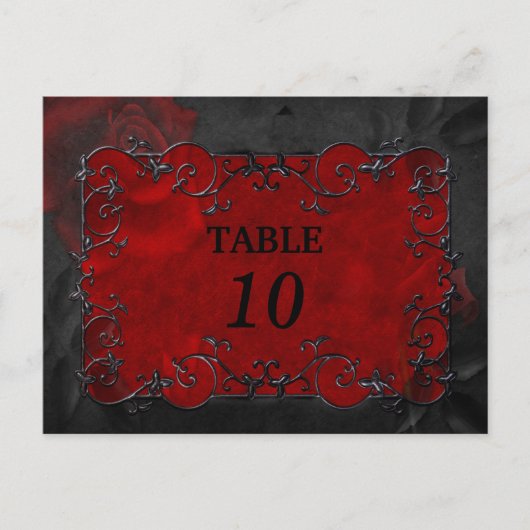 Elegant gothic halloween Table Number Briefkaart (Voorkant)