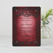 Elegant gothic halloween wedding Invitation Kaart (Staand voorkant)