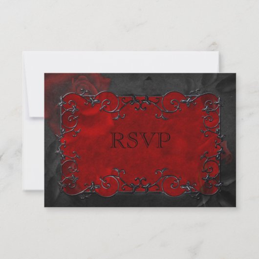 Elegant gothic halloween Wedding RSVP-kaart RSVP Kaartje (Achterkant)