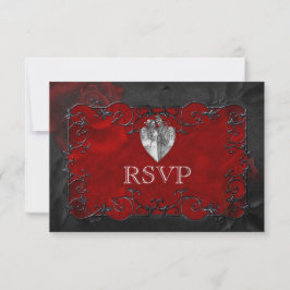 Elegant gothic halloween Wedding RSVP-kaart RSVP Kaartje