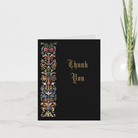 Elegant Gothic Illuminated Bedankt Card (Voorkant)