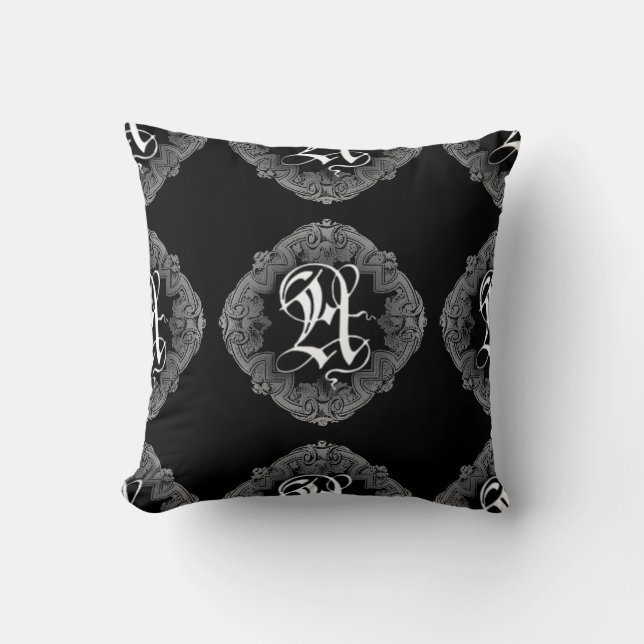 Elegant Gothic Initiaal A Sierkussen (Voorkant)