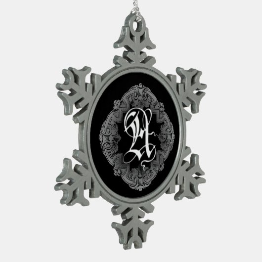 Elegant Gothic Initiaal A Snowflake Ornament (Links)