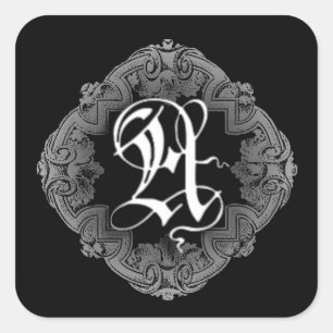 Elegant Gothic Initiaal A Sticker
