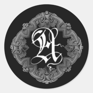 Elegant Gothic Initiaal A Sticker