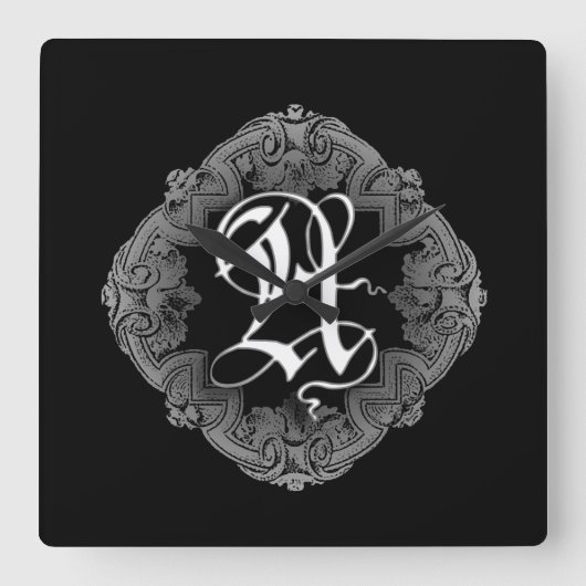 Elegant Gothic Initiaal A Vierkante Klok (Voorkant)