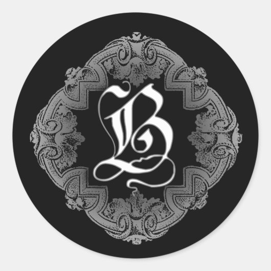 Elegant Gothic Initiaal B Sticker (Voorkant)