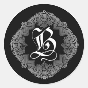 Elegant Gothic Initiaal B Sticker