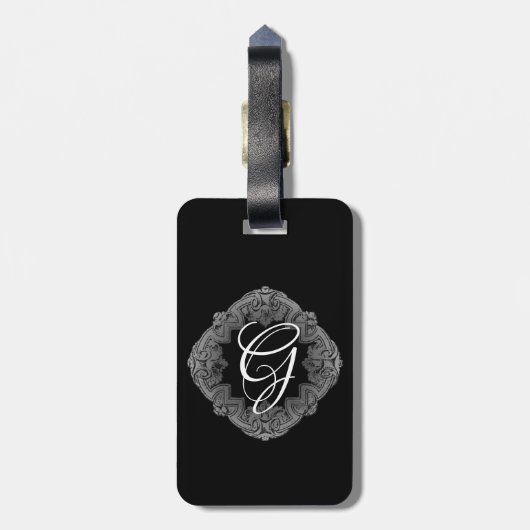 Elegant Gothic Initiaal Bagagelabel (Achterkant verticaal)