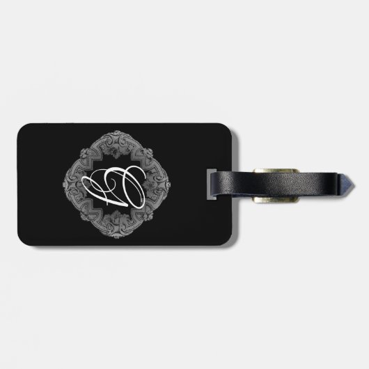 Elegant Gothic Initiaal Bagagelabel (Achterkant horizontaal)