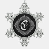 Elegant Gothic Initiaal C Snowflake Ornament (Voorkant)