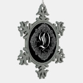 Elegant Gothic Initiaal D Snowflake Ornament (Links)