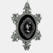 Elegant Gothic Initiaal E Snowflake Ornament (Links)