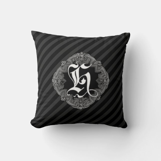 Elegant Gothic Initiaal H Sierkussen (Voorkant)