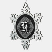 Elegant Gothic Initiaal H Snowflake Ornament (Rechts)