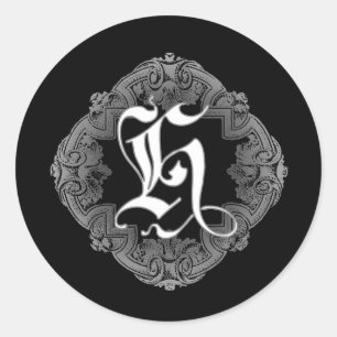 Elegant Gothic Initiaal H Sticker
