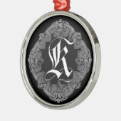 Elegant Gothic Initiaal K Metalen Ornament (Links)