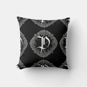 Elegant Gothic Initiaal P Kussen