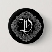Elegant Gothic Initiaal P Ronde Button 5,7 Cm (Voorkant)