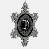 Elegant Gothic Initiaal P Snowflake Ornament (Links)