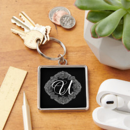 Elegant Gothic Initiaal Sleutelhanger