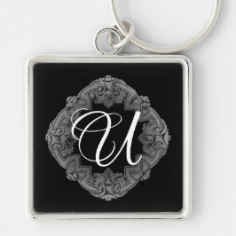 Elegant Gothic Initiaal Sleutelhanger
