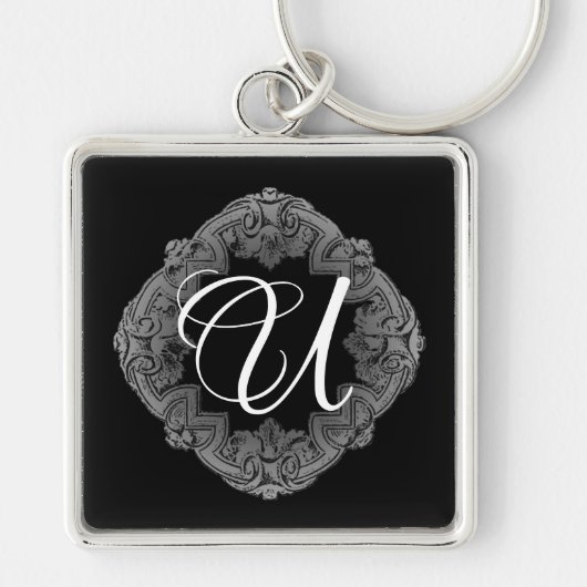 Elegant Gothic Initiaal Sleutelhanger (Voorkant)