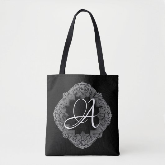 Elegant Gothic Initiaal Tote Bag (Voorkant)
