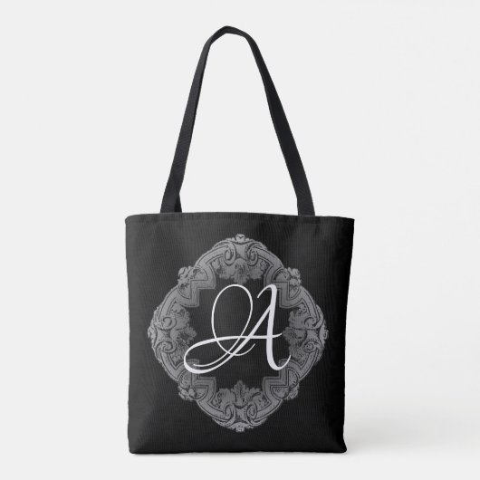 Elegant Gothic Initiaal Tote Bag (Achterkant)