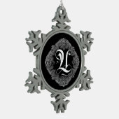 Elegant Gothic Initiaal U Snowflake Ornament (Links)